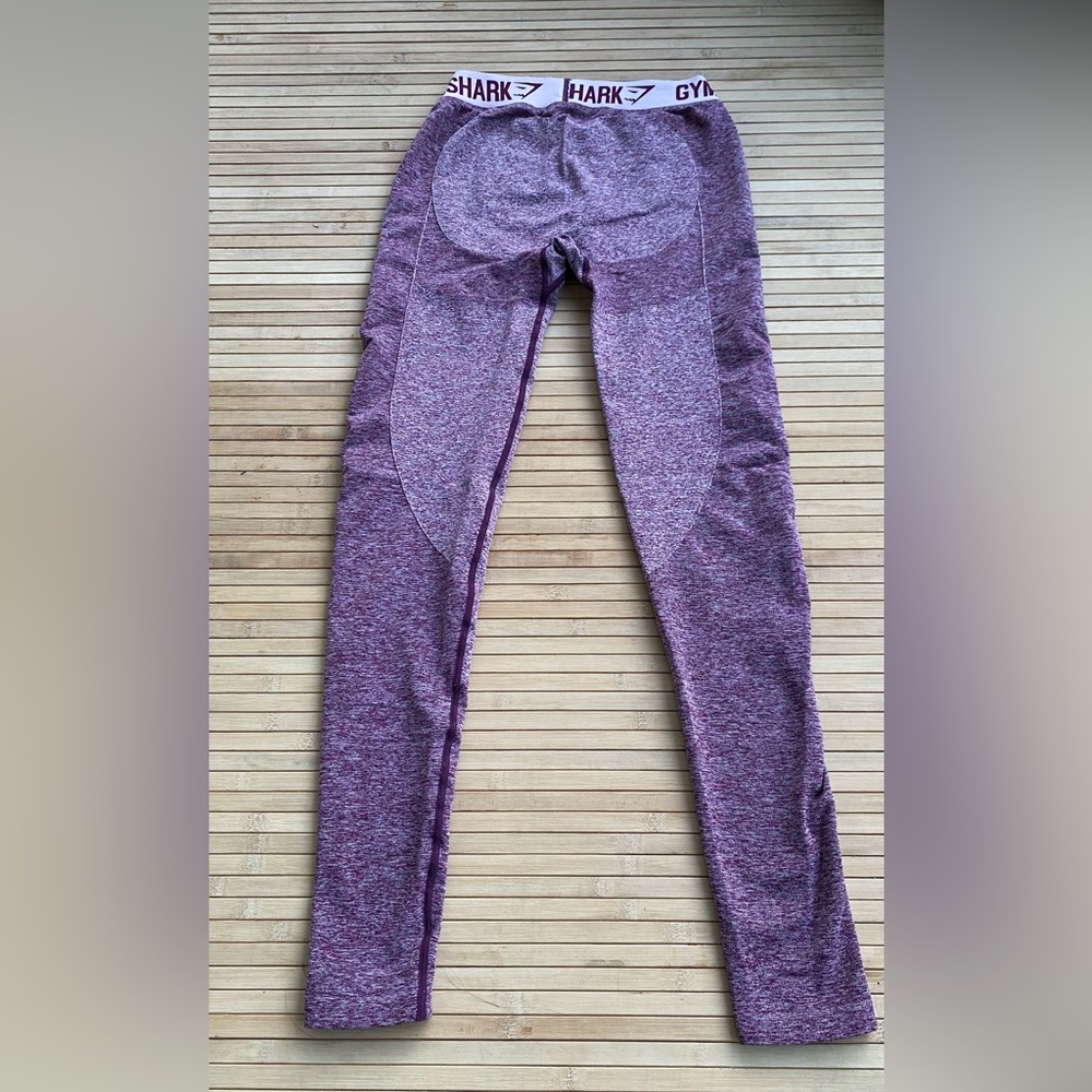 Gymshark Flex Leggings Size M Dark Ruby Marl / Bl… - image 6